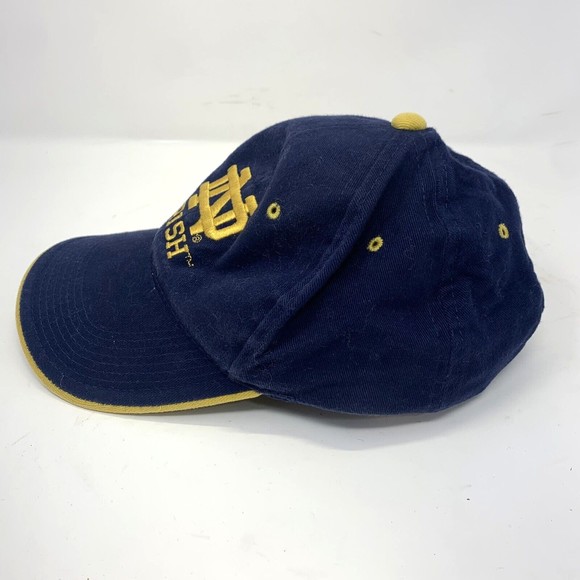 Vintage Notre Dame Fighting Irish Hat Blue Sports Cap Adjustable Strap - Picture 2 of 8